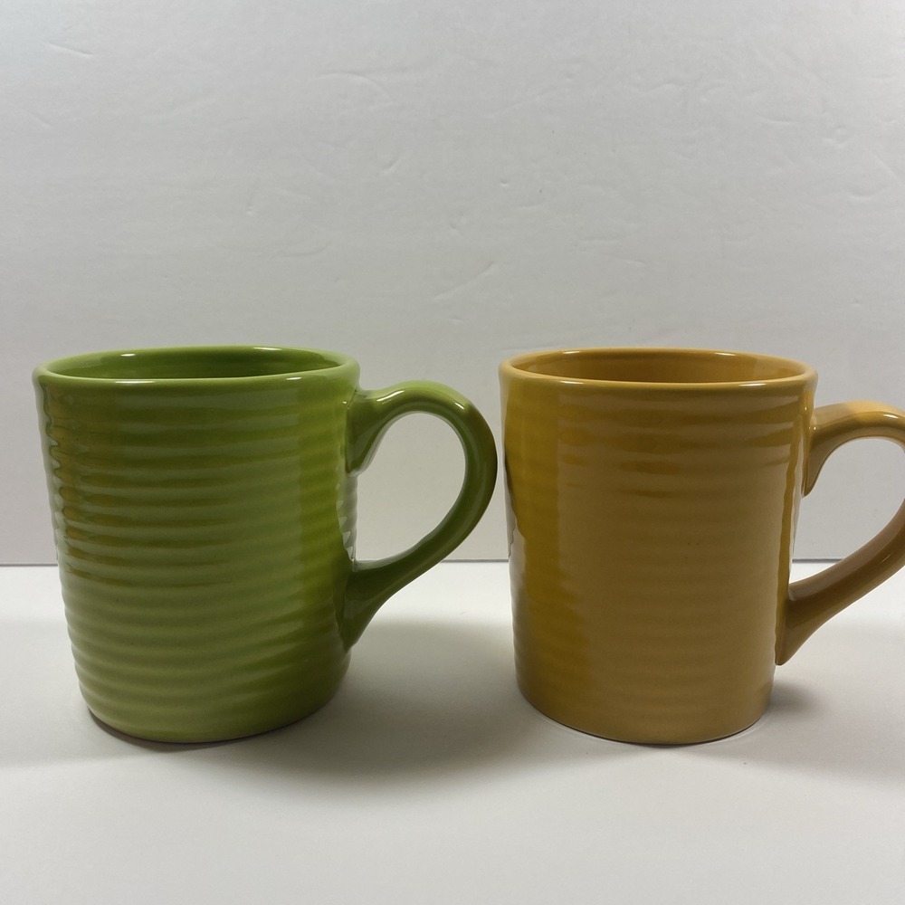 royal norfolk mugs lot of 2 Yellow And Green